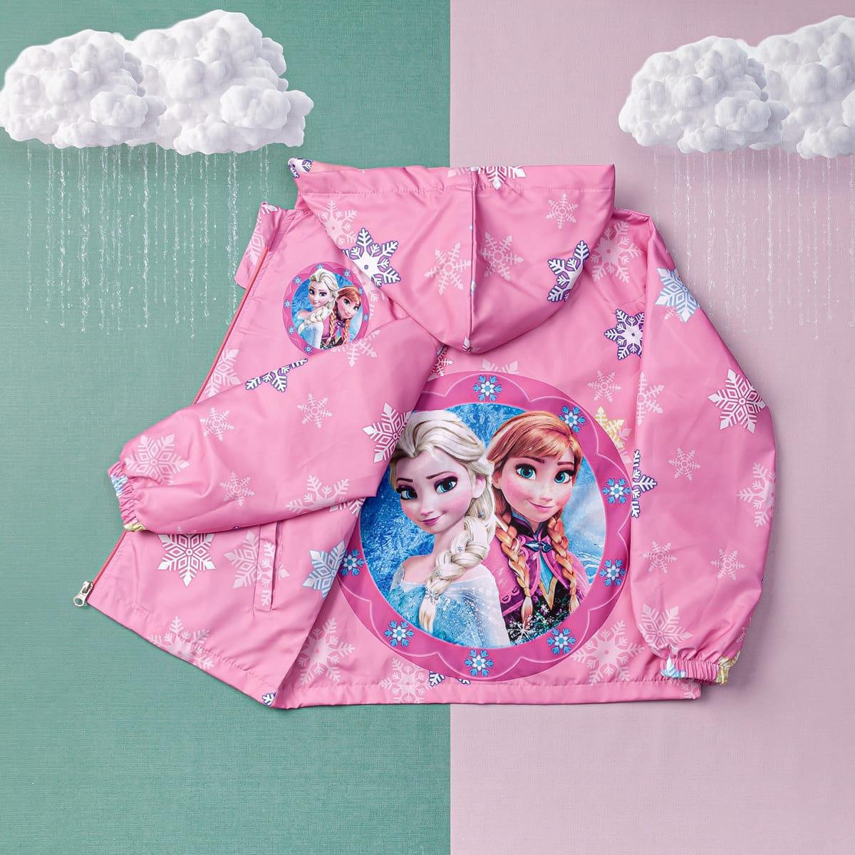 Kız Çocuk Pembe Frozen Yağmurluk