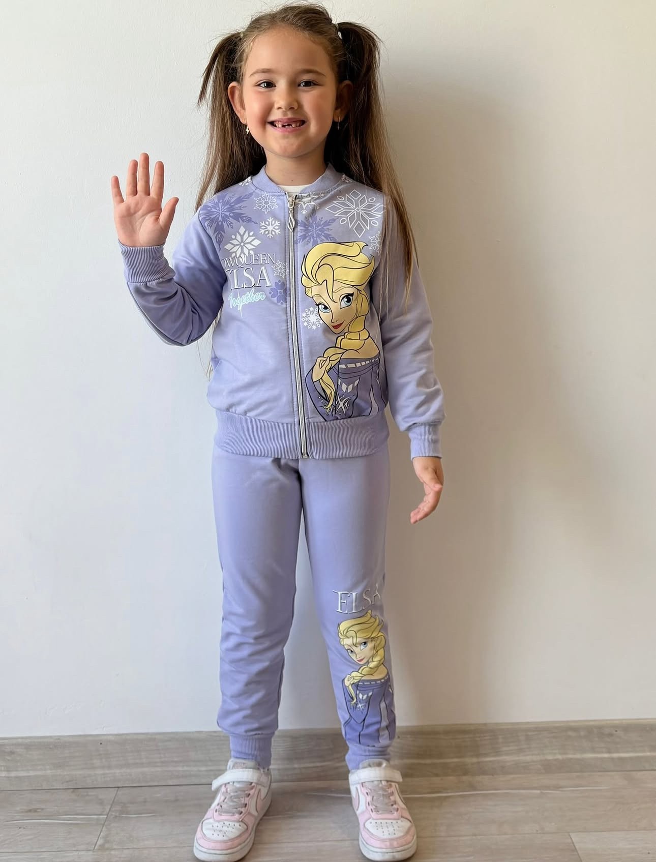 Kız Çocuk Lila Elsa 3’lü Fermuarlı Takım