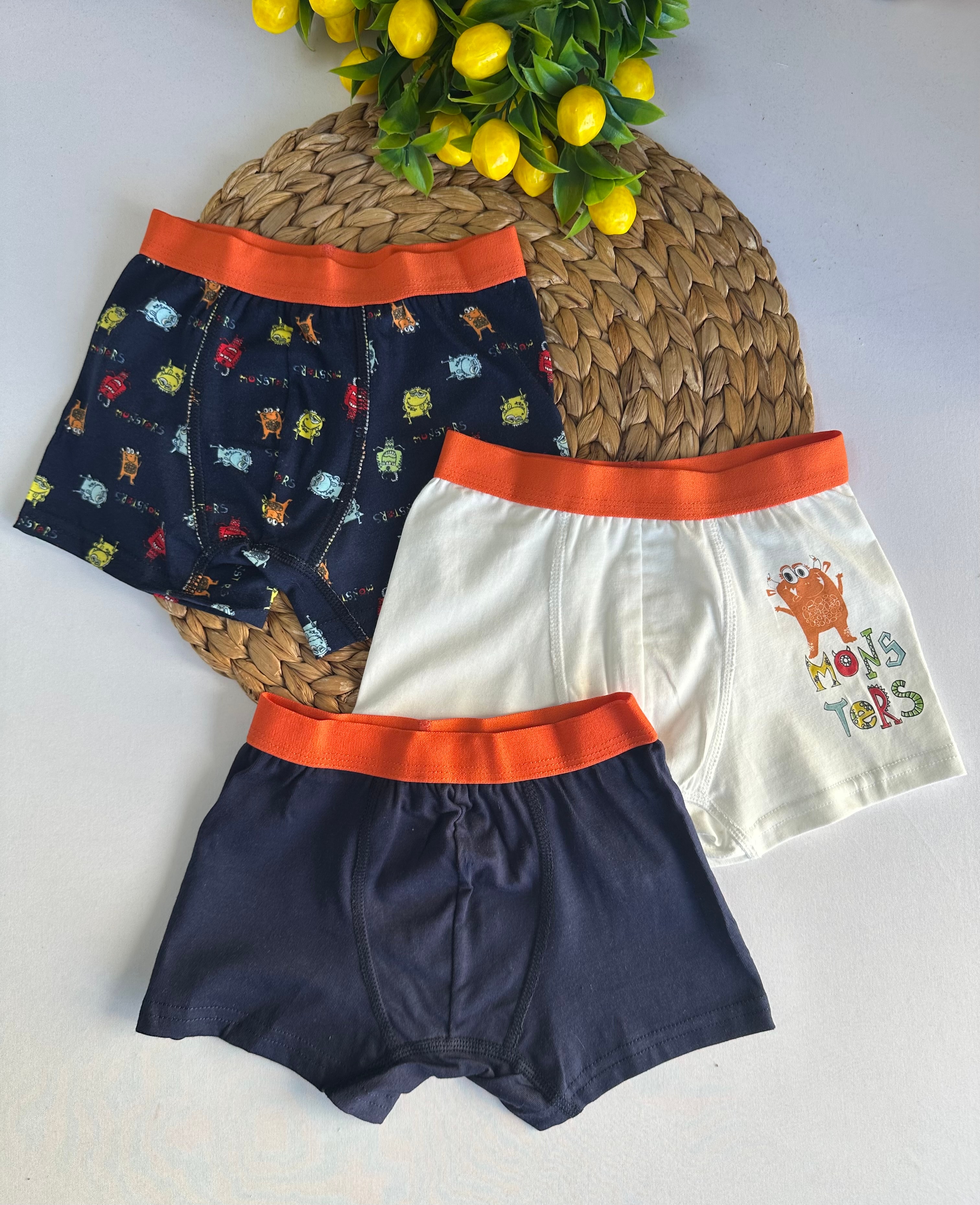 Erkek Çocuk Robot Desenli 3’lü Boxer Set