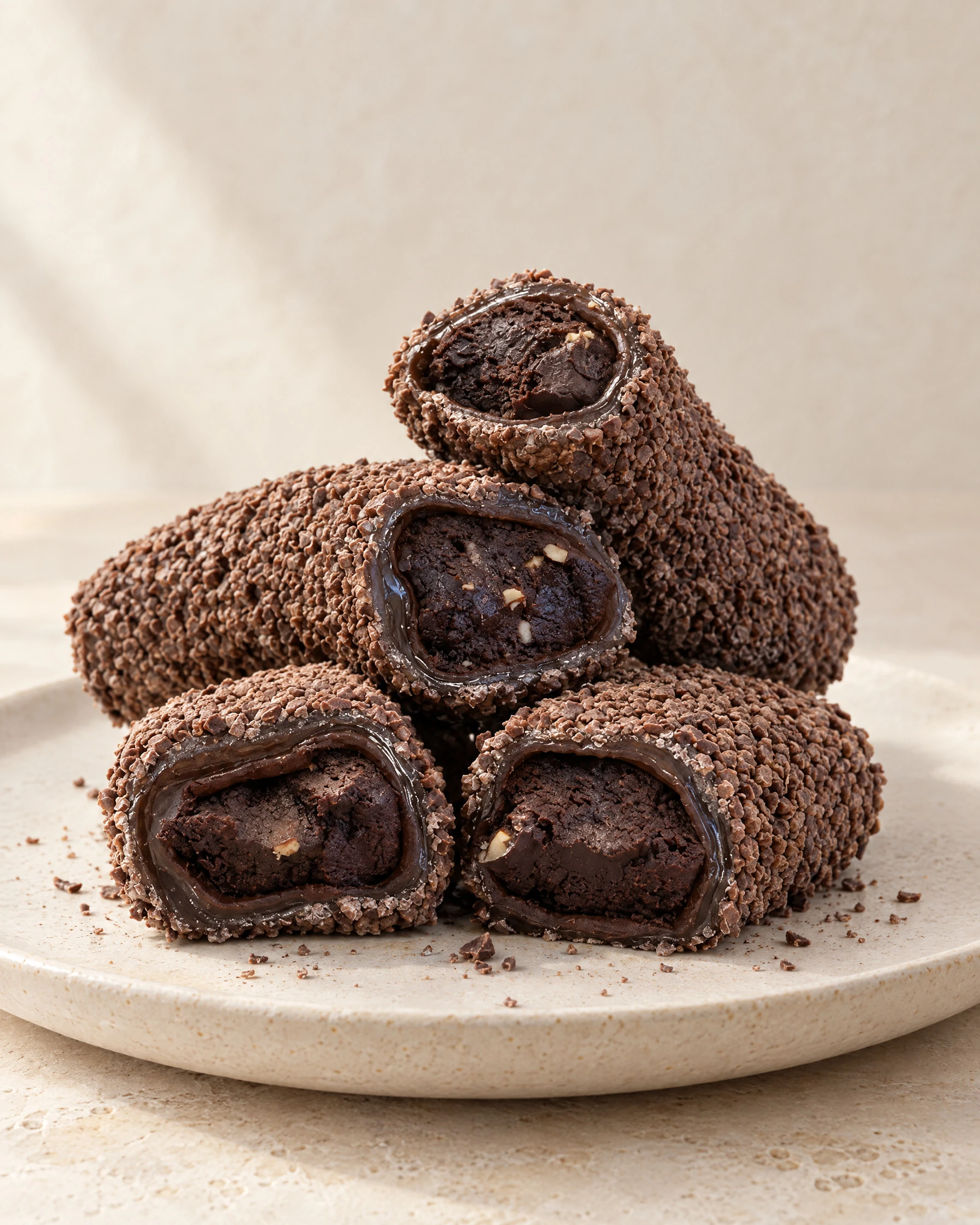 Damla Çikolatalı Brownili Bademli Sarma Lokum