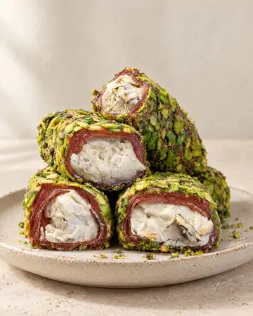 Kırık Antep Fıstıklı Kaymaklı Bademli Sarma Lokum