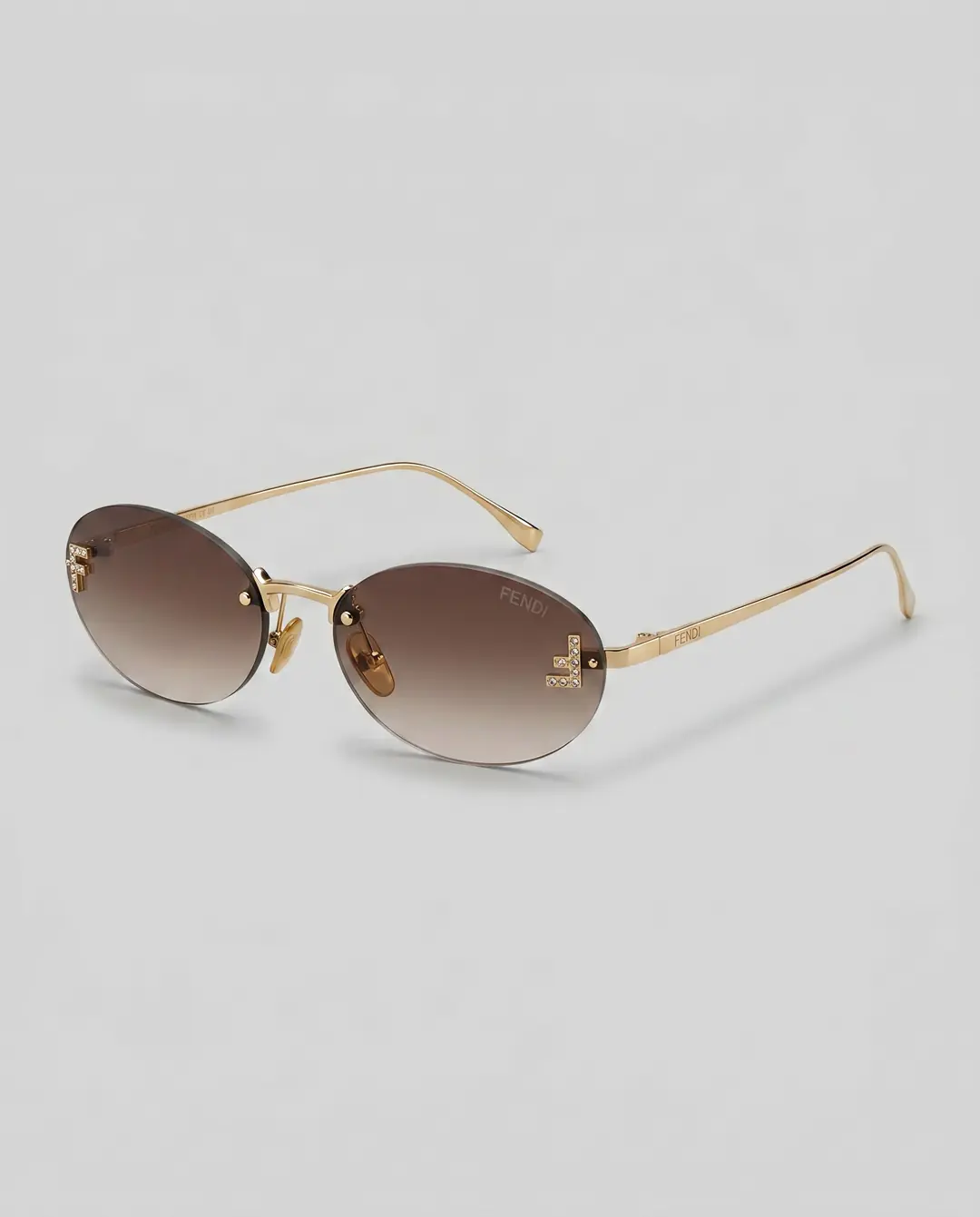 Fendi First Crystal Oval FE4075US Kahverengi Kadın Gözlük G4654-ILY