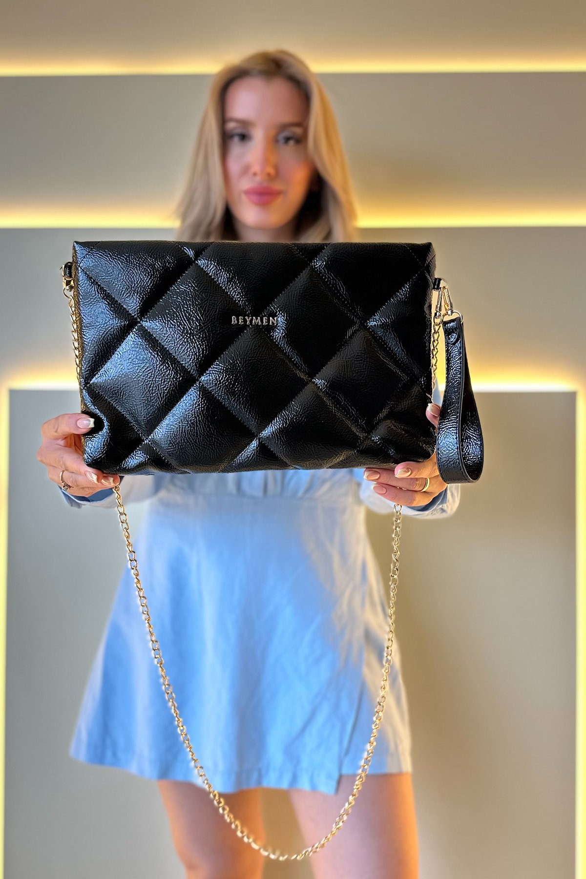 Bymn - Clutch Siyah Rugan