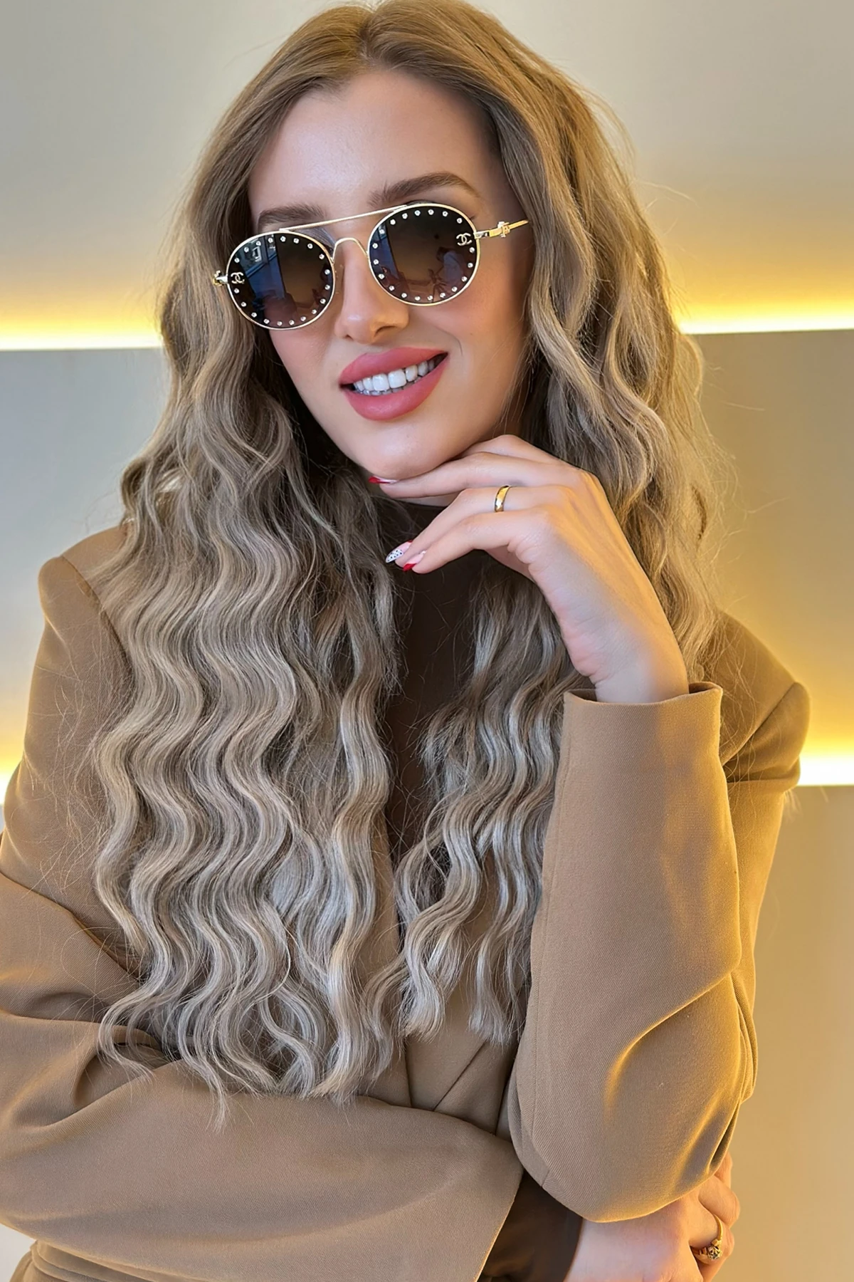 Chnl - Güneş Gözlüğü Taş Detaylı