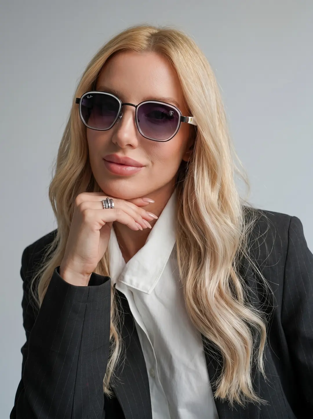 Rybn - Mor Cam Şeffaf Kasa Ferrari İthal Unisex Gözlük