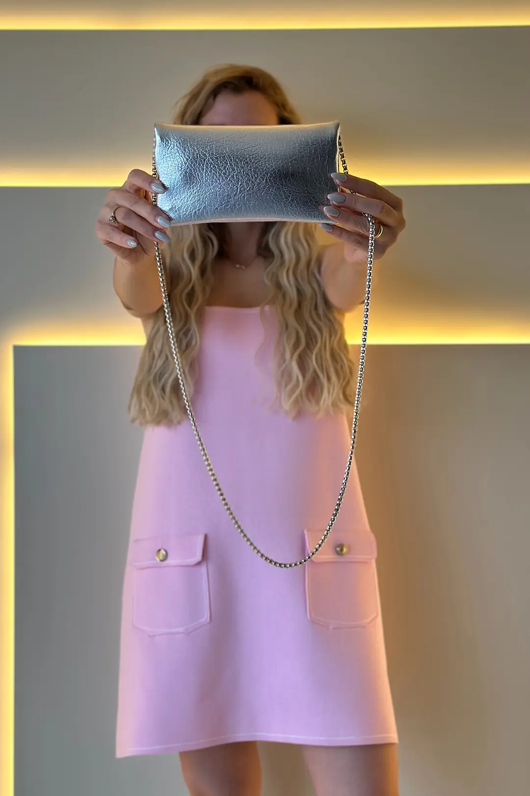 Ysl - Mini Zincirli Gümüş