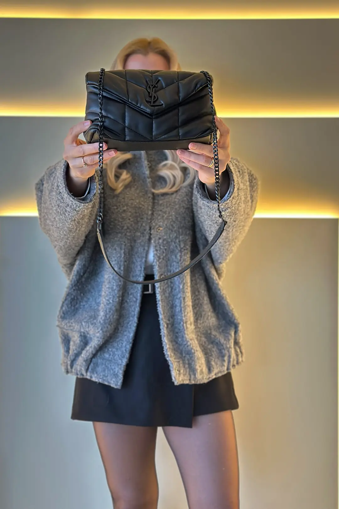 YSL - Puf Mini Siyah Çanta