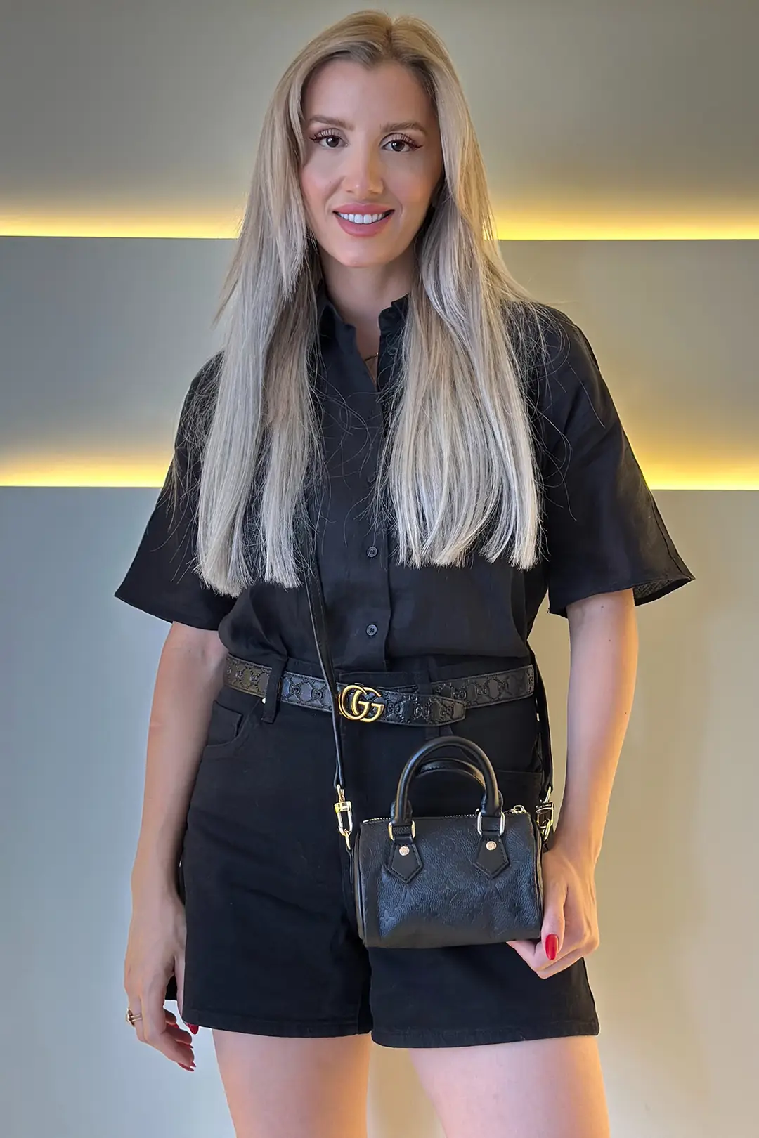 Lv - Mini Speedy Siyah Deri