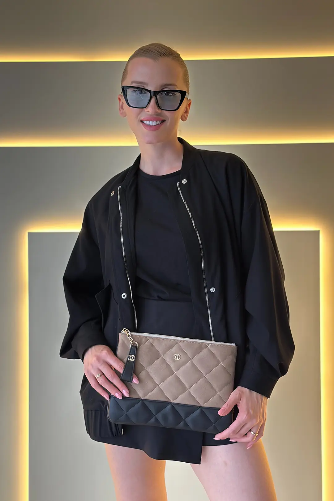 CHNL - Gabrielle Vizon Siyah Clutch Çanta