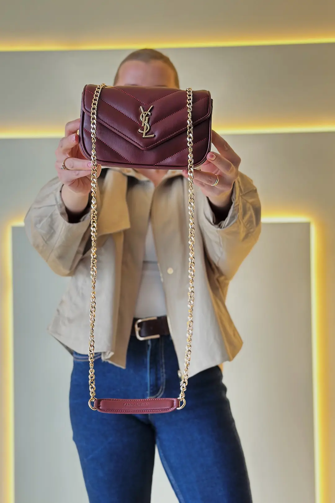 YSL - Mini Lou Bordo Çanta