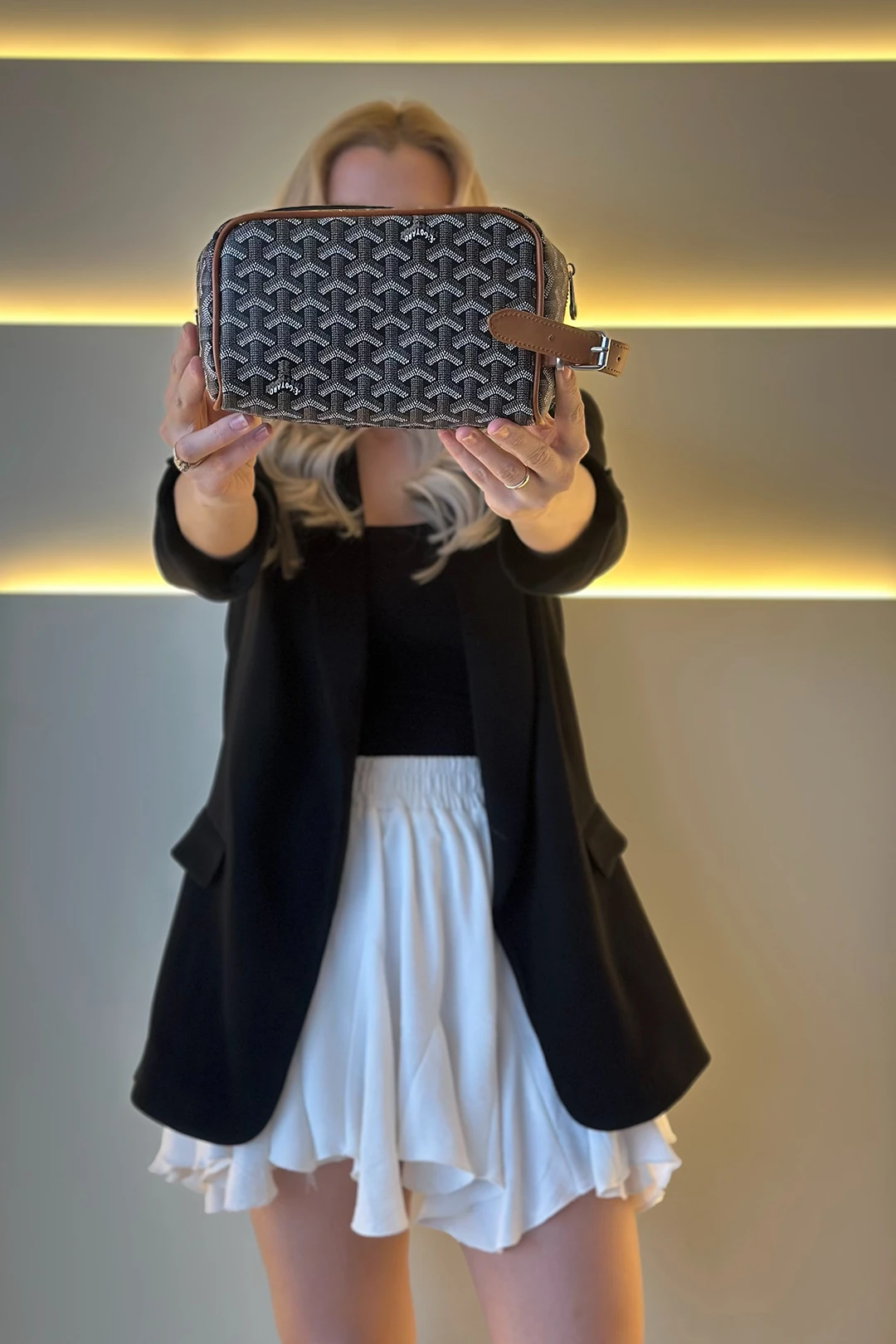 GYRD - Mini Kutu Siyah Taba Detay Clutch Çanta