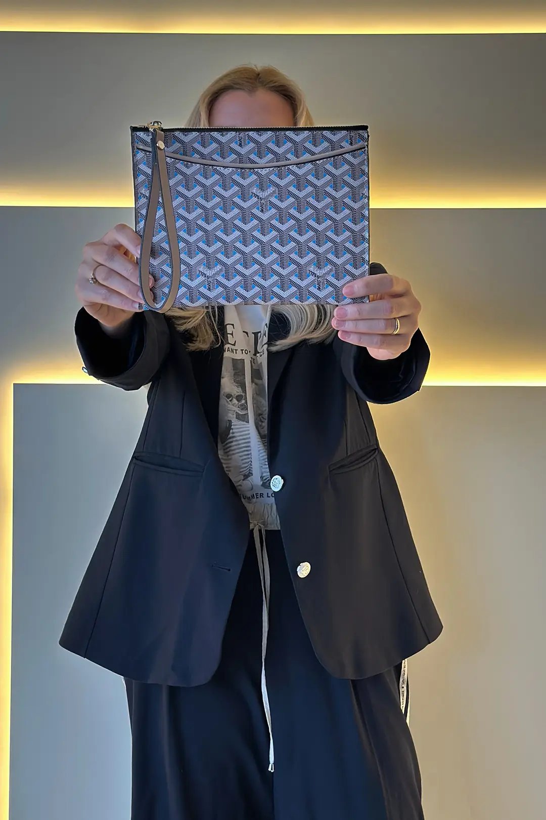 GYRD - Cep Detaylı Beyaz Clutch Çanta