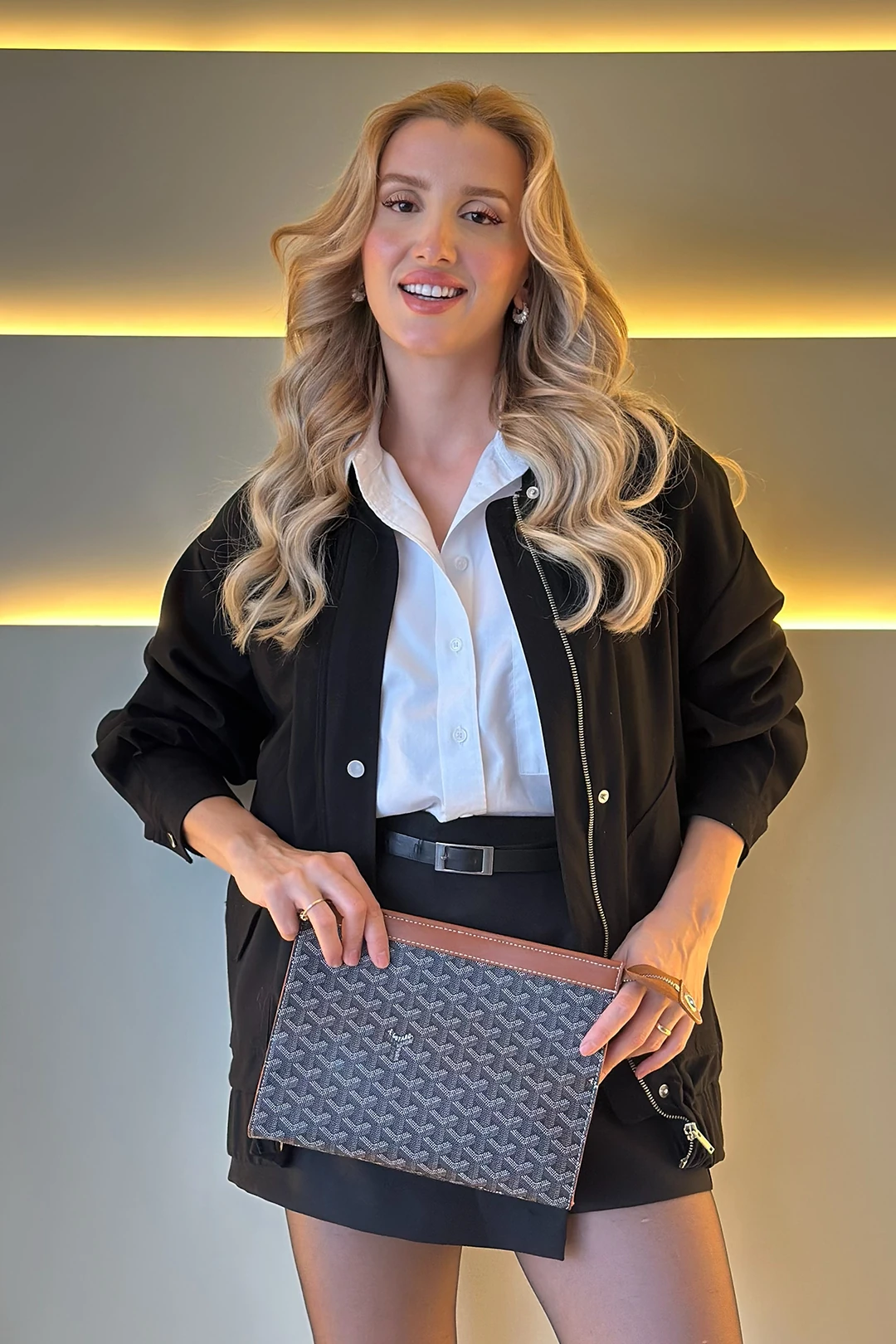 GYRD - Big Clutch Siyah Taba Detay Çanta