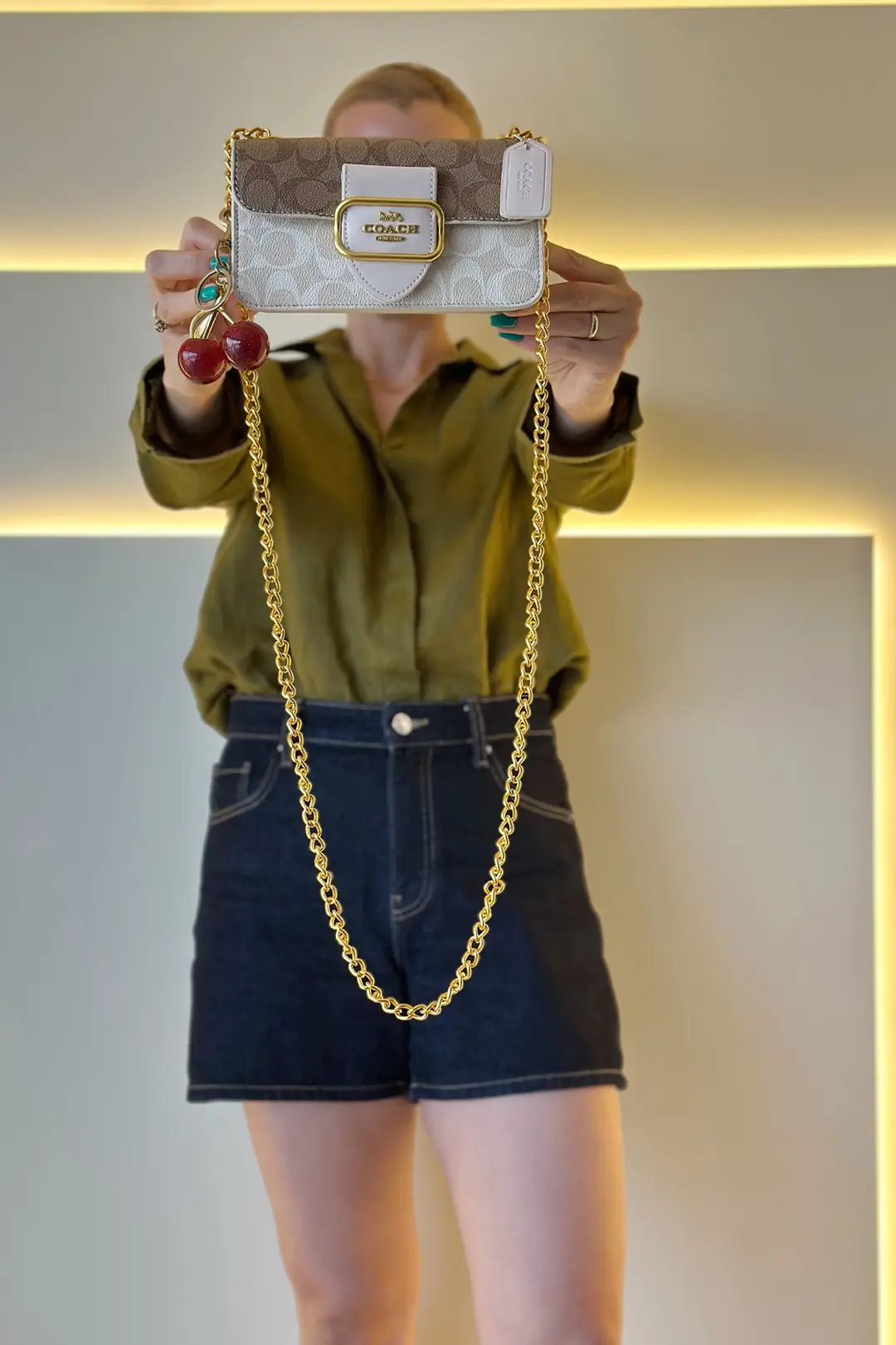 Cch - Bag Anahtarlıklı Beyaz Vizon Detay