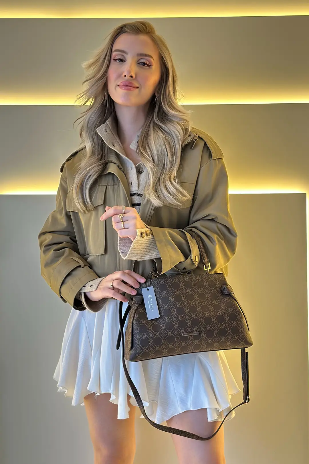 VKK - Monogram Kahve Detay Çanta