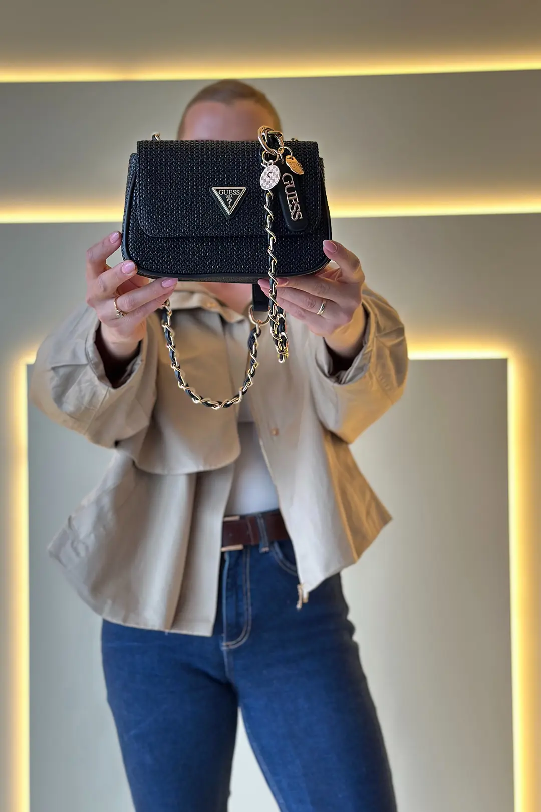 GSS - Rhinestone Siyah Çanta
