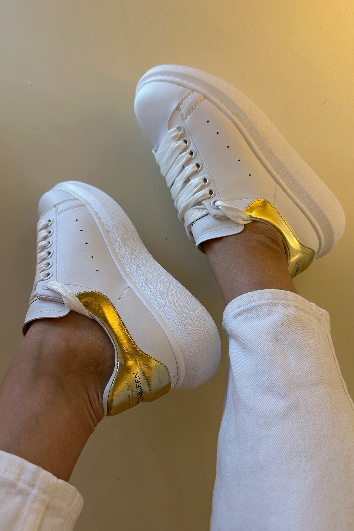 Alxndr Mcqn - Sneakers Gold Detay - 38