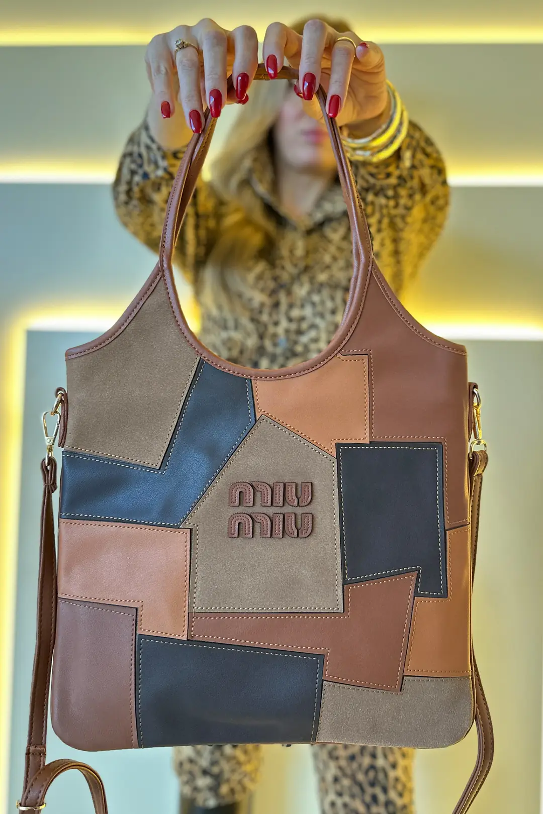 Miu Mi - Ivy Denim Taba Kahverengi Detay