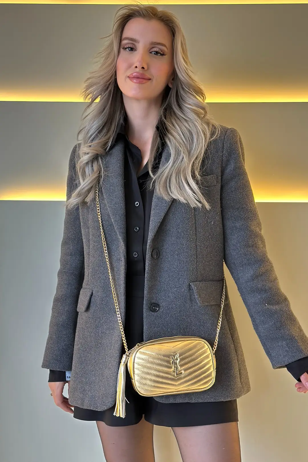 YSL - Mini Lou İn Gold Çanta