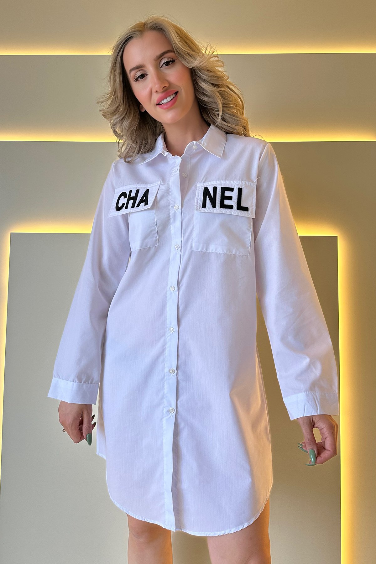 Chnl - Uzun Gömlek Beyaz