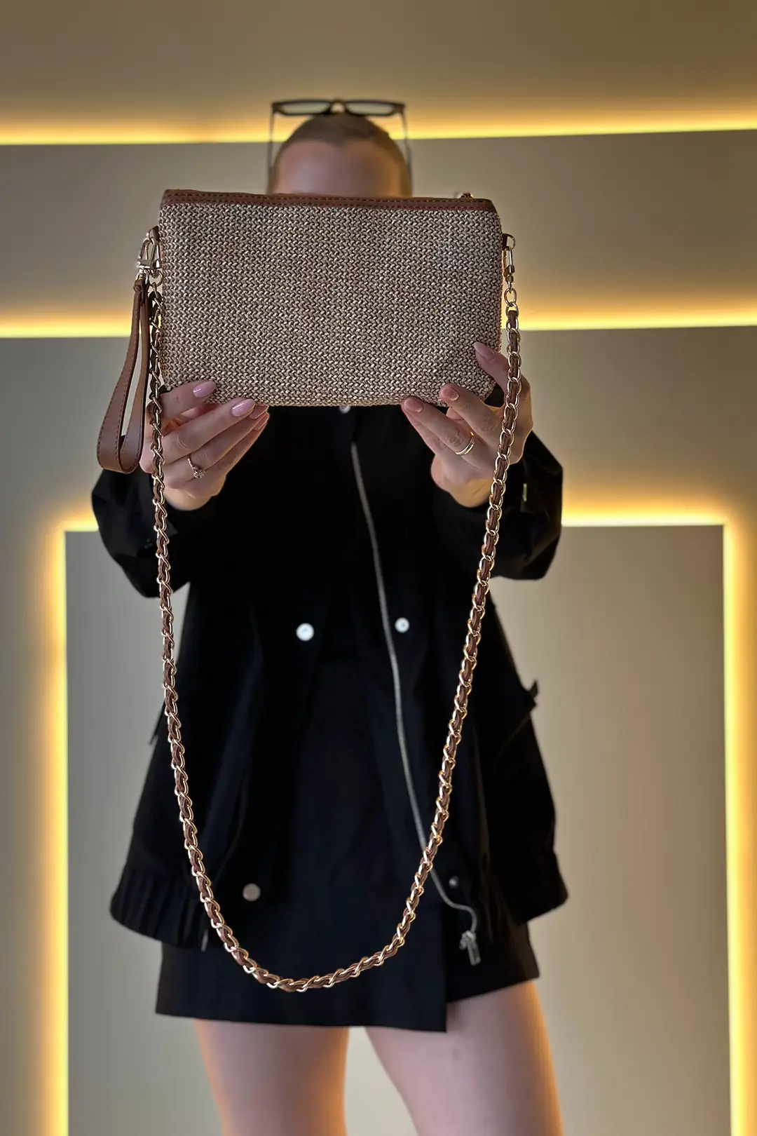 GSS - Zalina Clutch Krem Taba Hasır Çanta