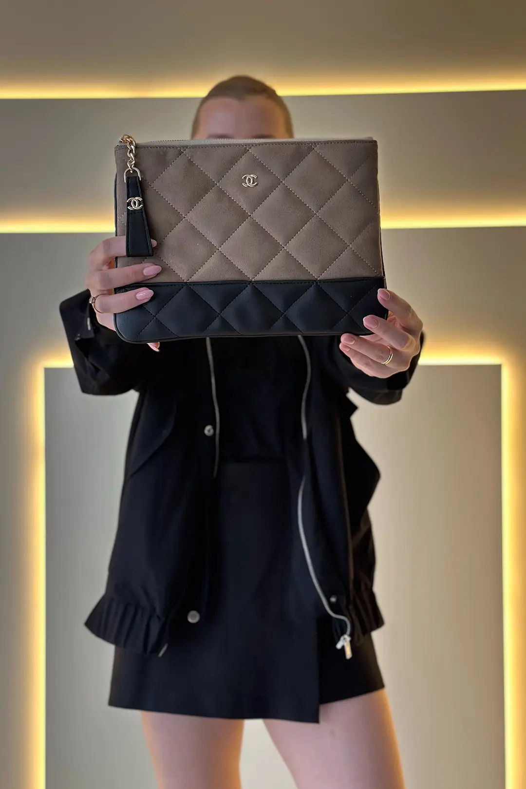 CHNL - Gabrielle Vizon Siyah Clutch Çanta