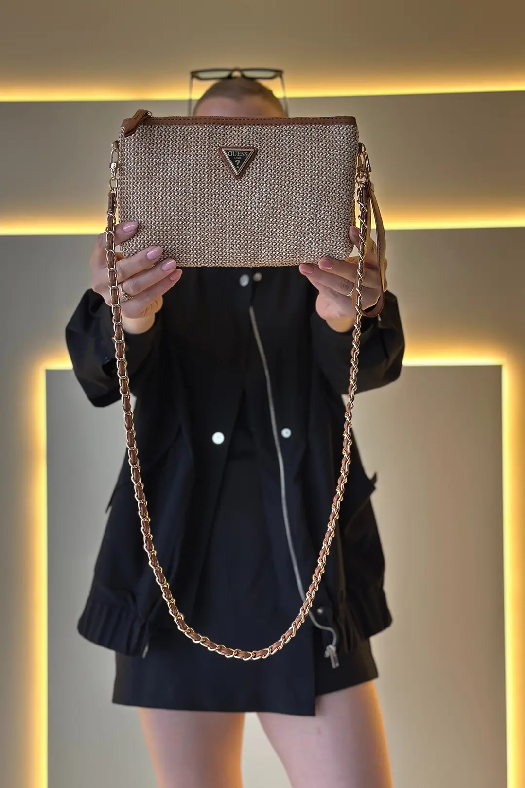 GSS - Zalina Clutch Krem Taba Hasır Çanta