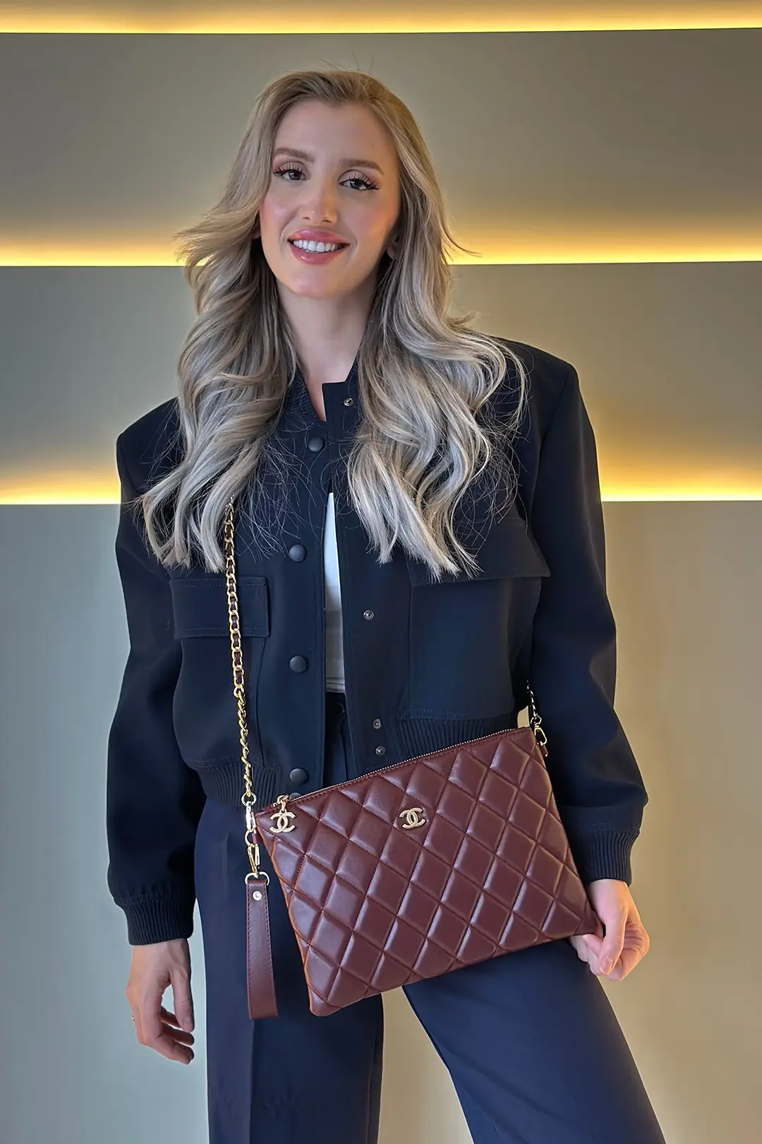CHNL - Clutch Bordo Çanta