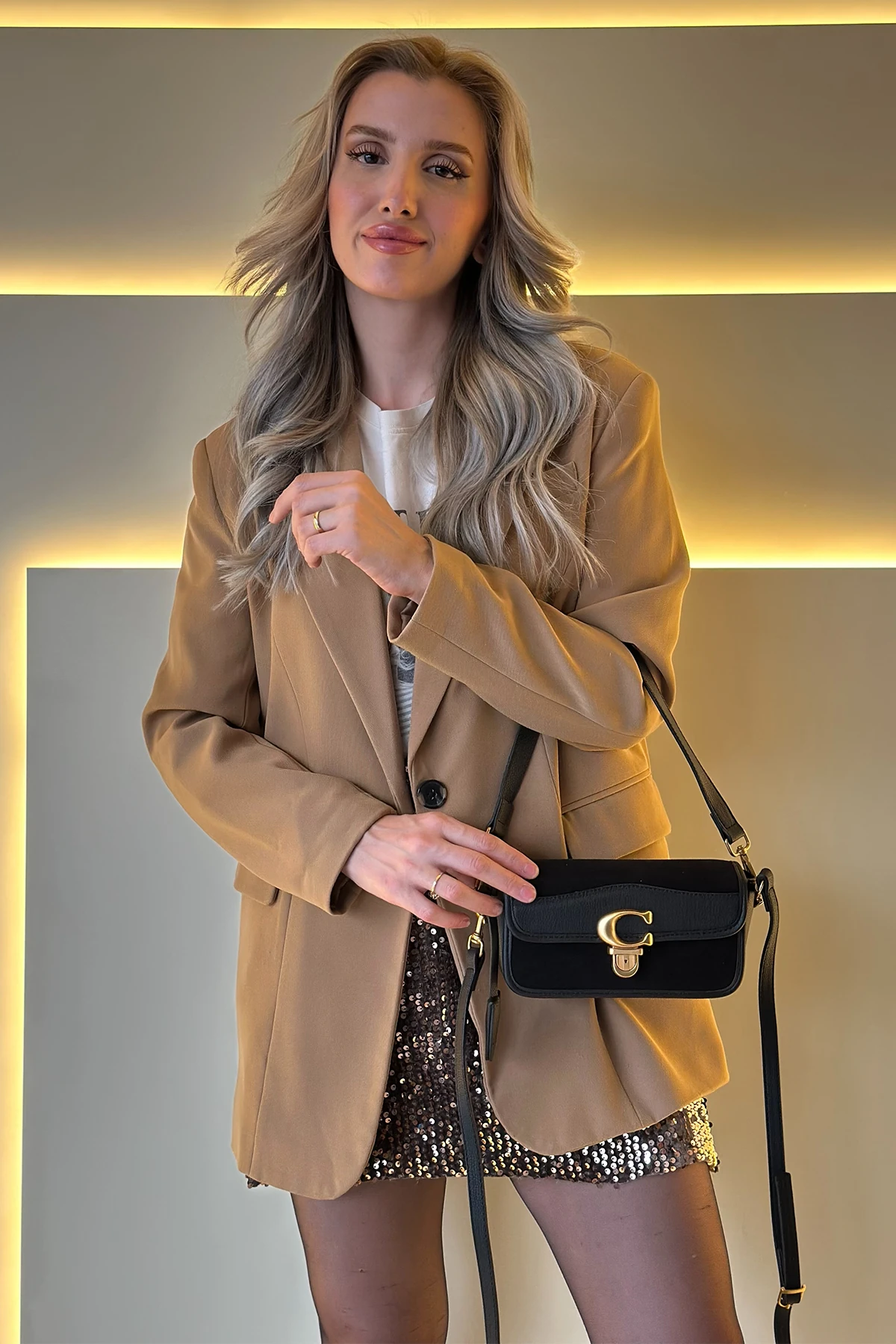 CCH - Mini Süet Siyah Çanta