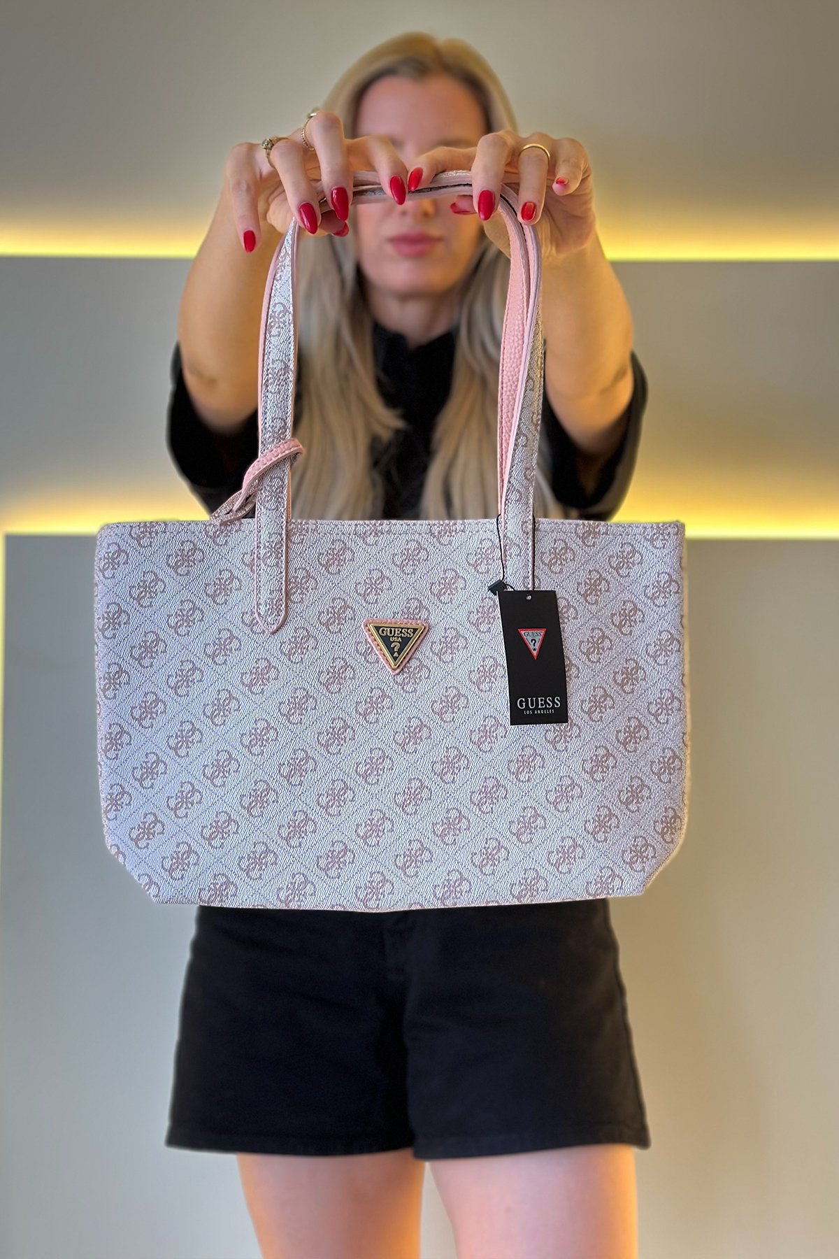 Gss- Big Bag Beyaz Pembe Detay