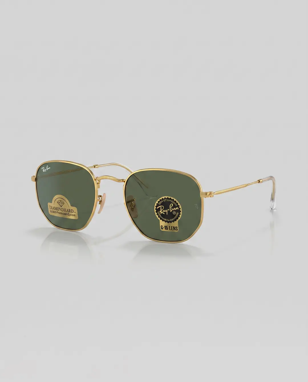 Rybn - Altıgen Yeşil Cam Gold Sap İthal Unisex Gözlük