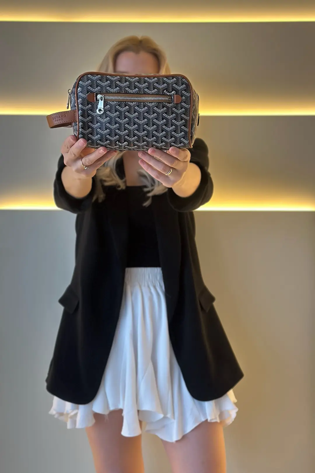GYRD - Mini Kutu Siyah Taba Detay Clutch Çanta