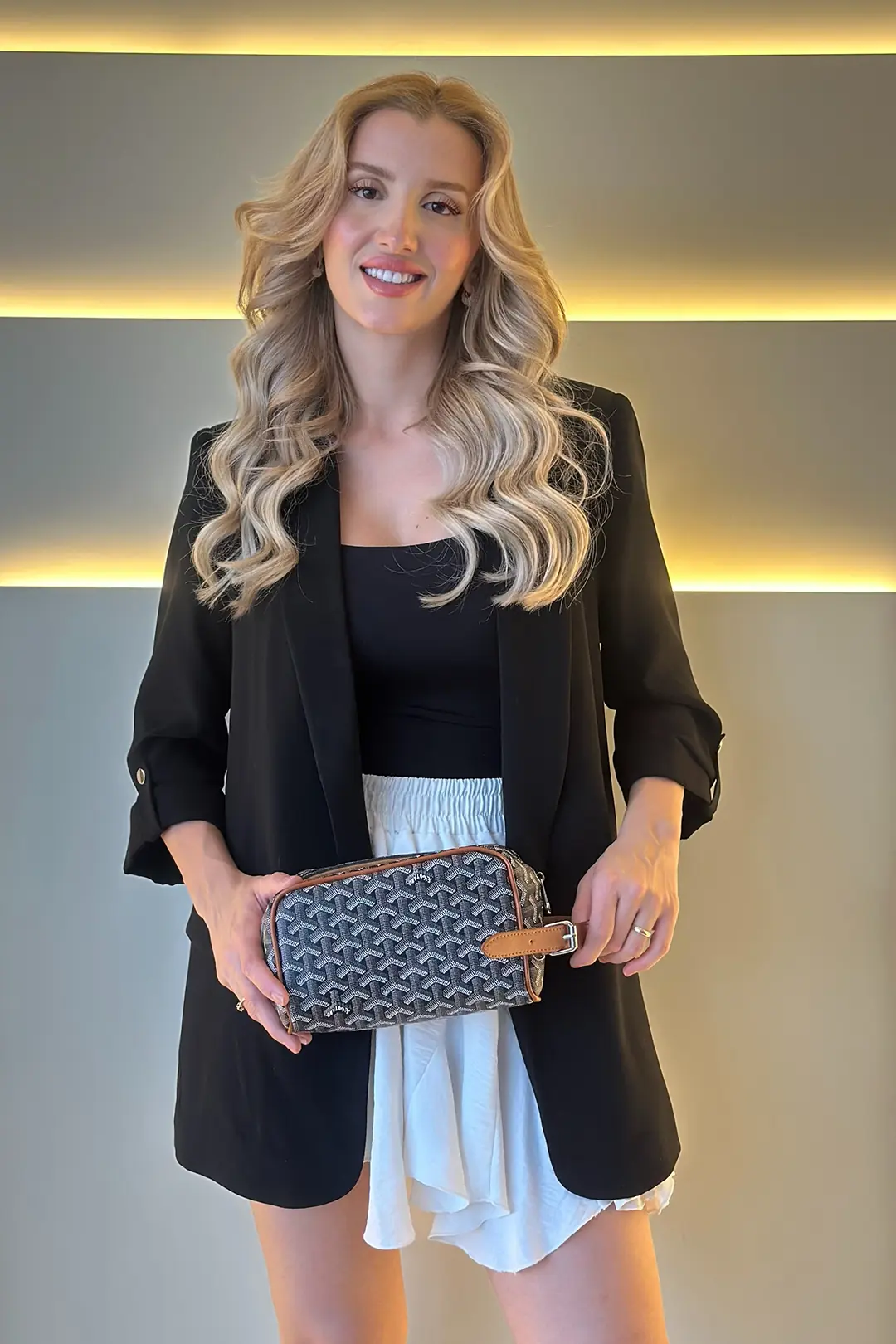 GYRD - Mini Kutu Siyah Taba Detay Clutch Çanta