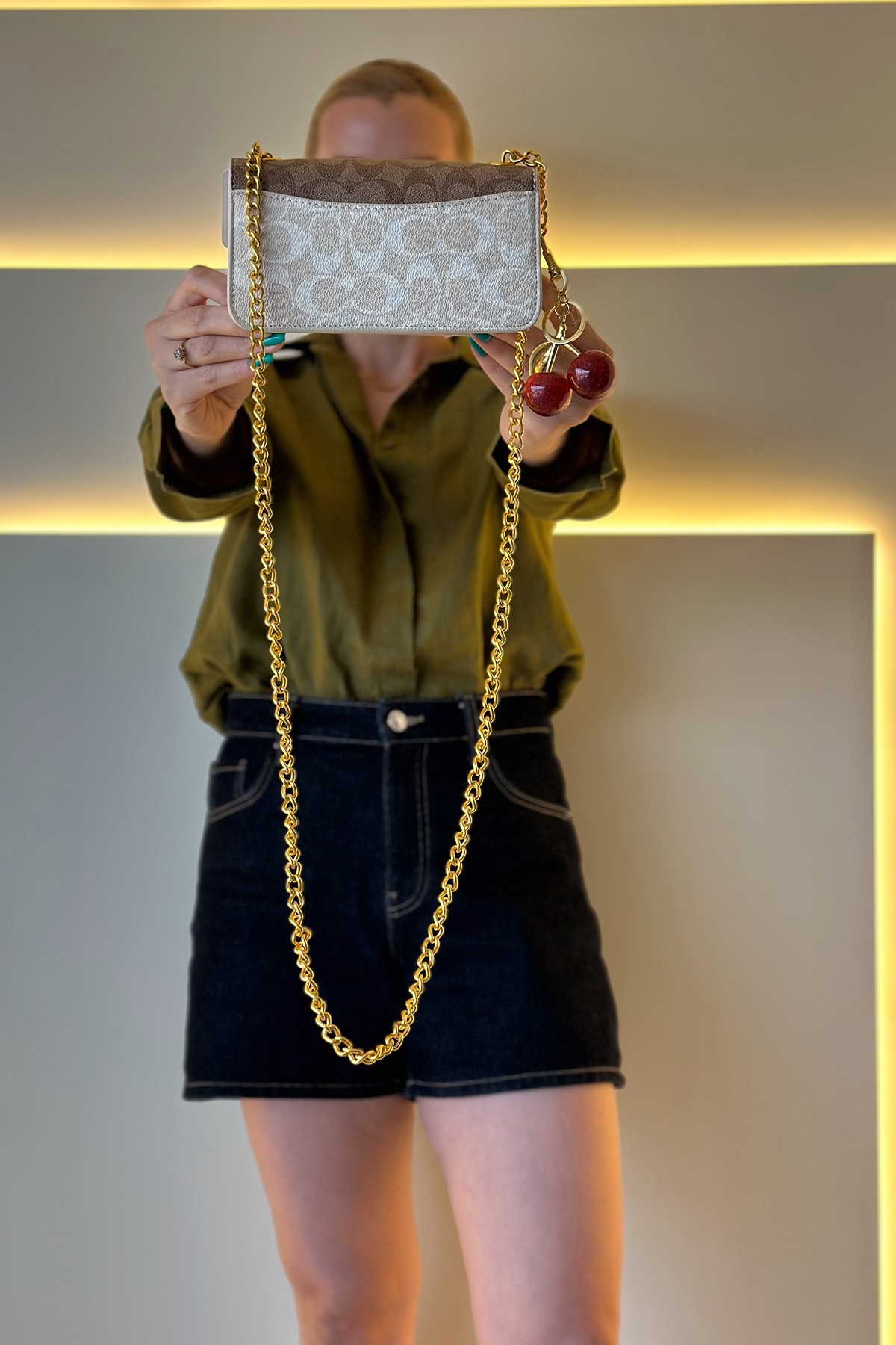 Cch - Bag Anahtarlıklı Beyaz Vizon Detay