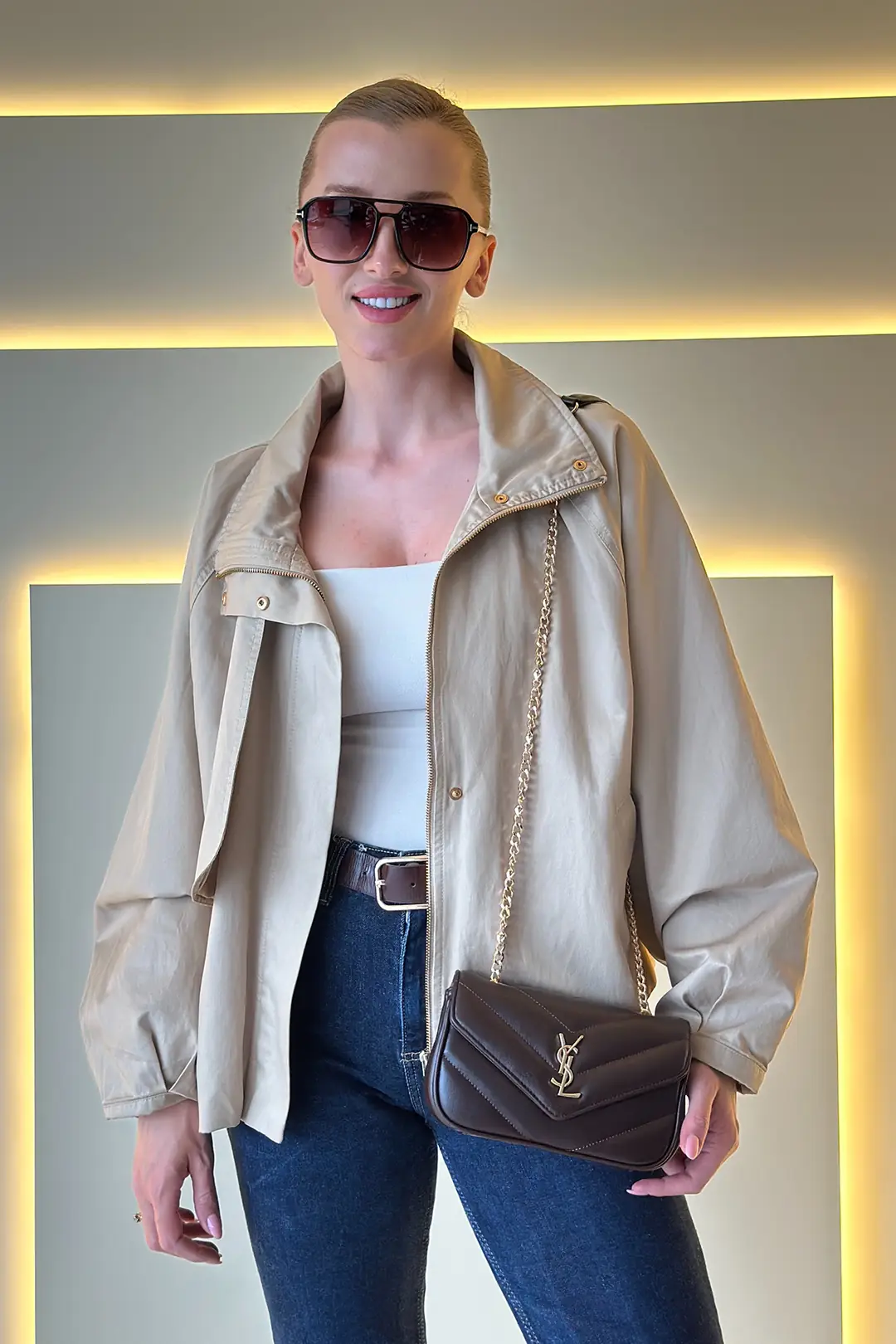 YSL - Mini Lou Acı Kahve Çanta