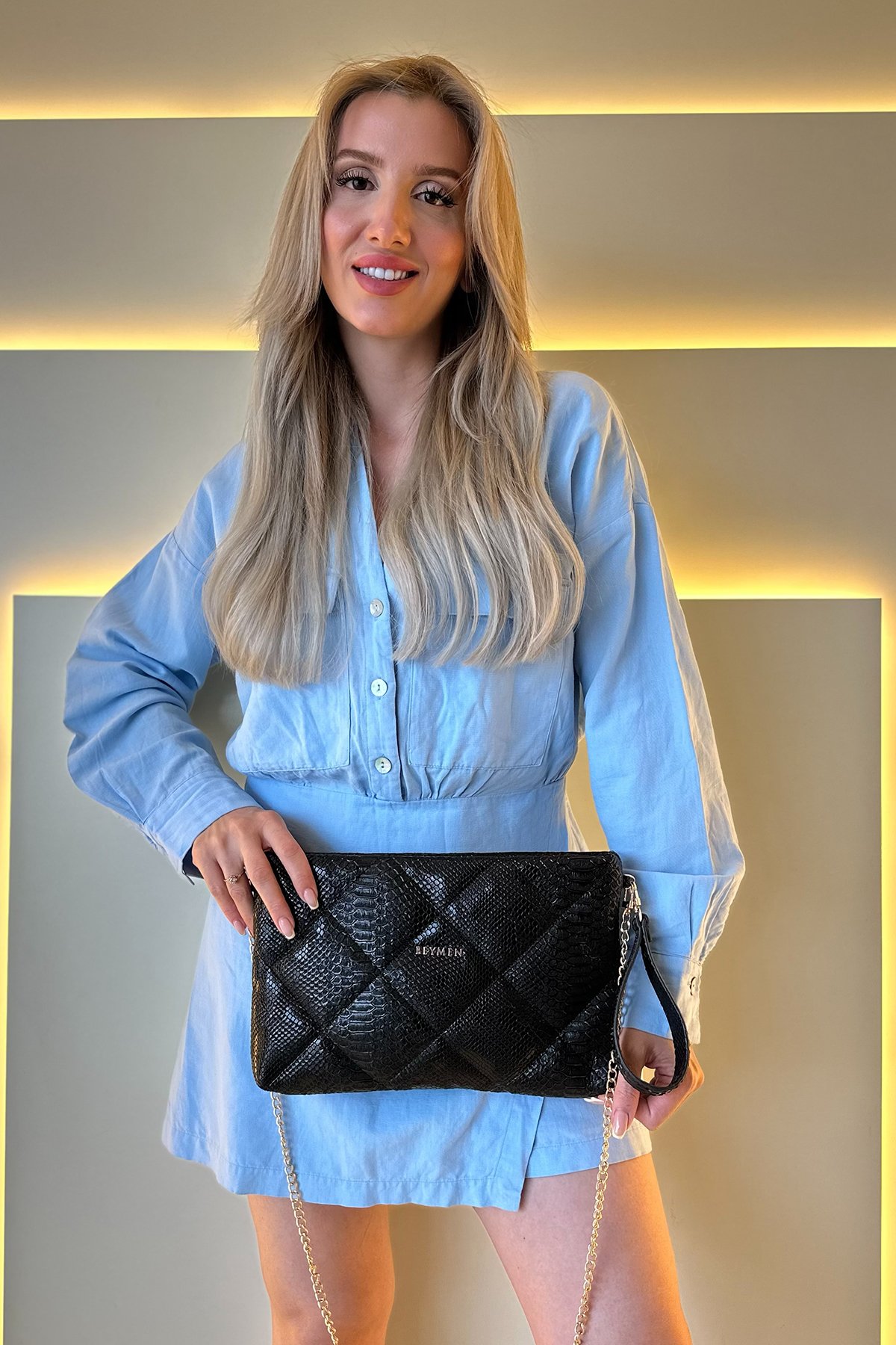 Bymn - Clutch Siyah Piton