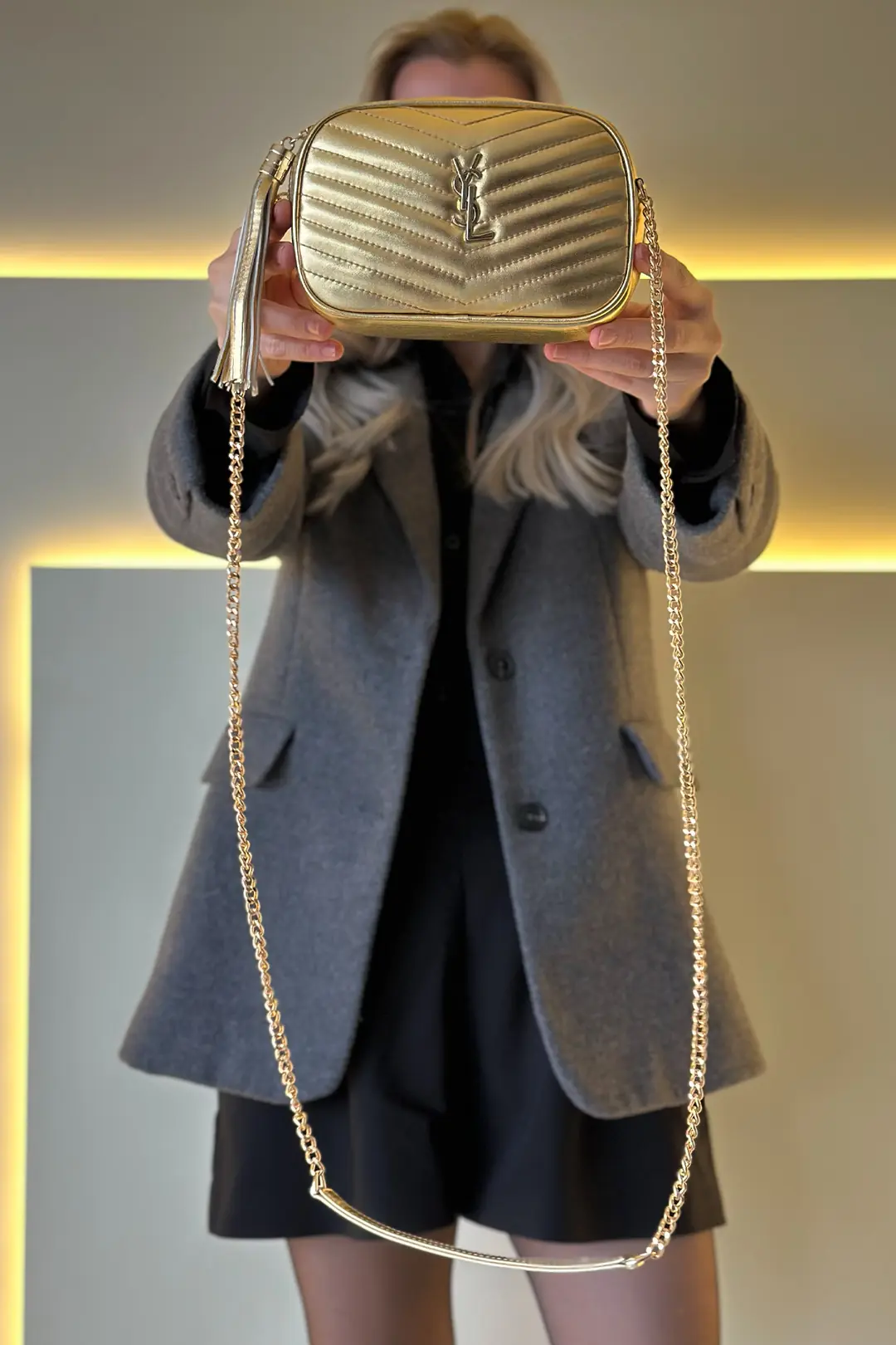 YSL - Mini Lou İn Gold Çanta