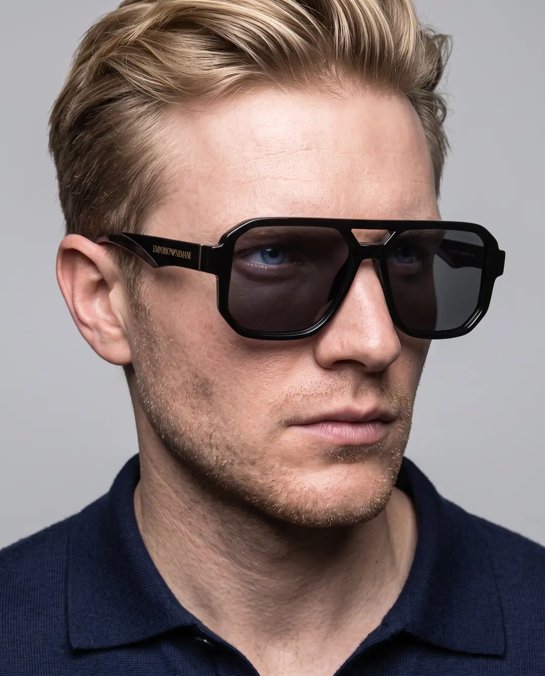 Emporio Armani Siyah Kare Pilot Köprülü Erkek Güneş Gözlüğü G4782-CN