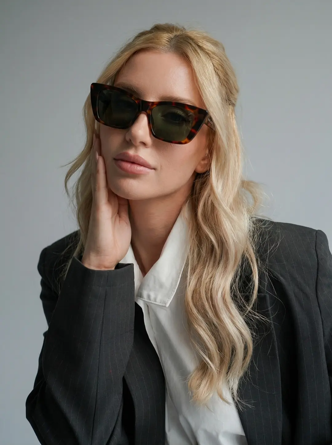 YSL - Güneş Gözlüğü Yeşil Cam Leopar Çerçeve