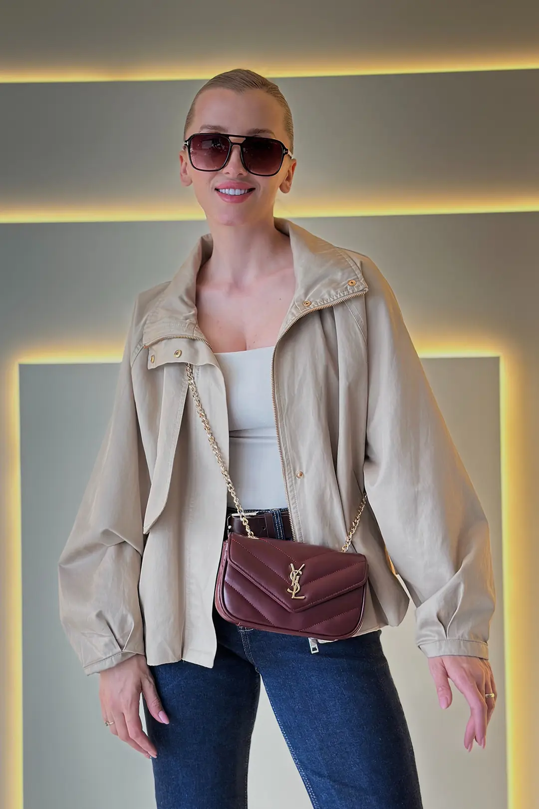 YSL - Mini Lou Bordo Çanta