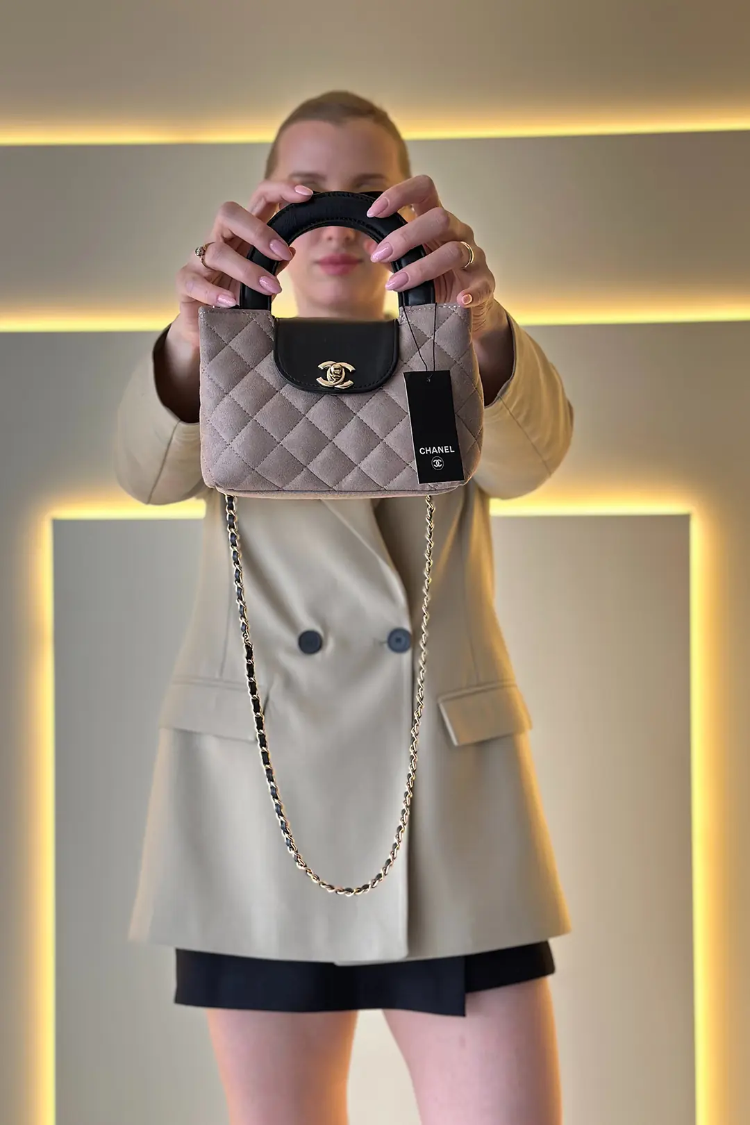 CHNL - Mini Shopping Vizon Siyah Çanta