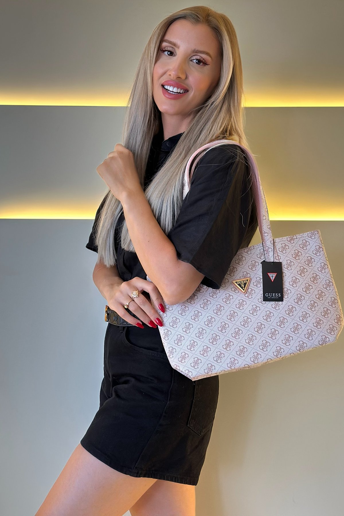Gss- Big Bag Beyaz Pembe Detay