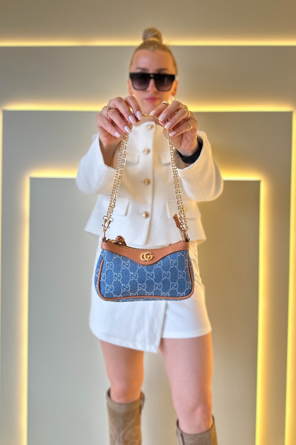 Gcc - Mini Baget Mavi Taba Detay