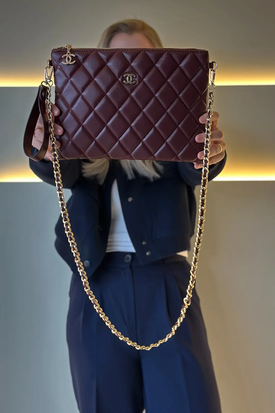 CHNL - Clutch Bordo Çanta