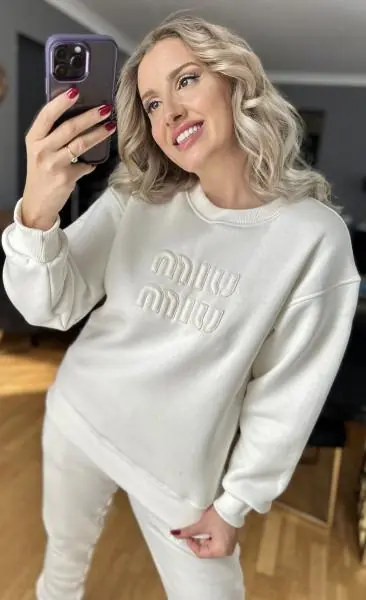 Miu Mi - Klasik Beyaz Eşofman Takımı