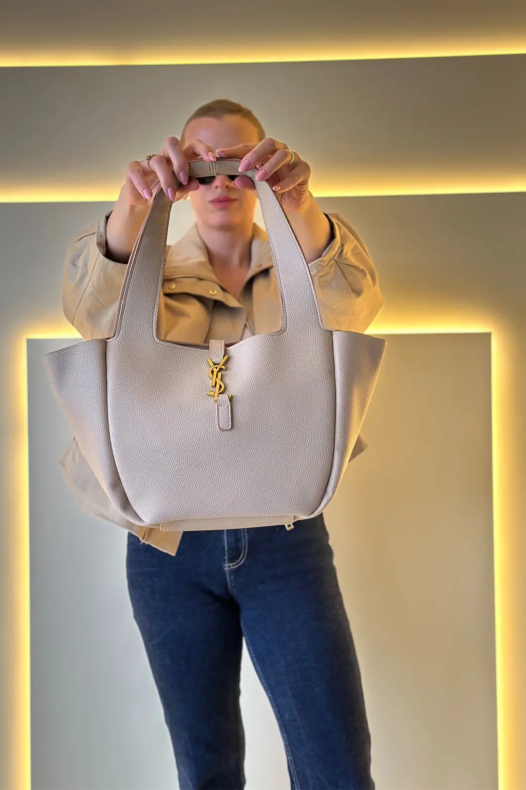 YSL - Le Bea Krem Çanta