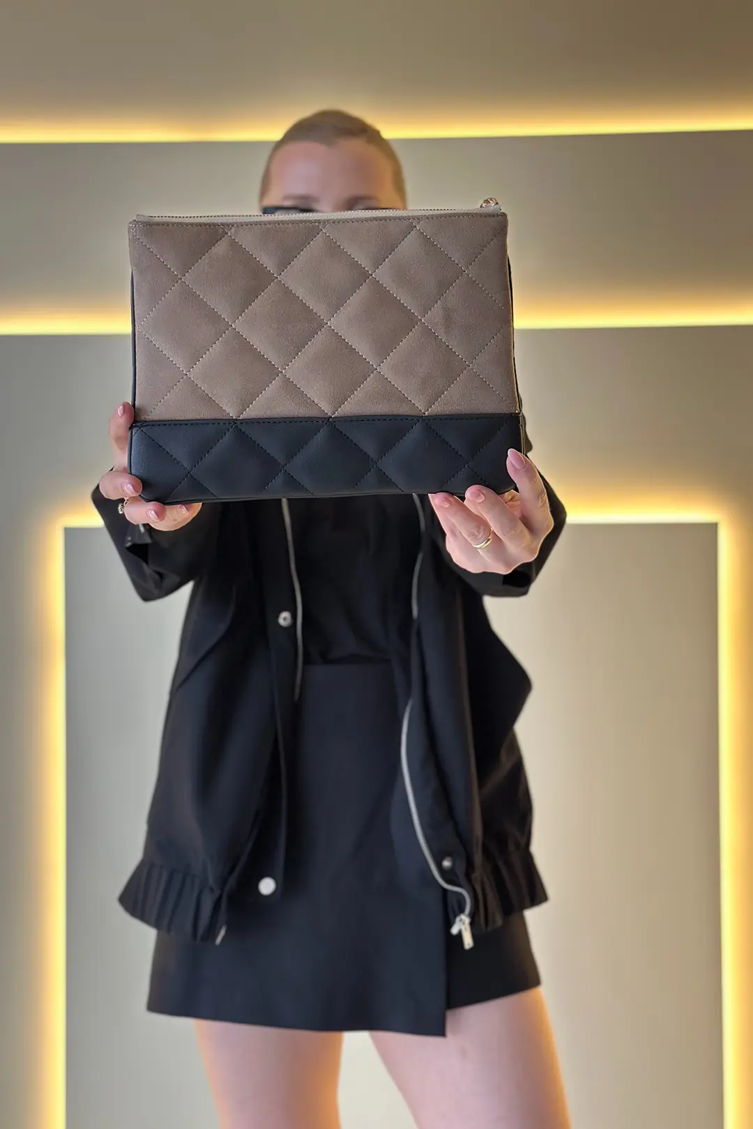 CHNL - Gabrielle Vizon Siyah Clutch Çanta