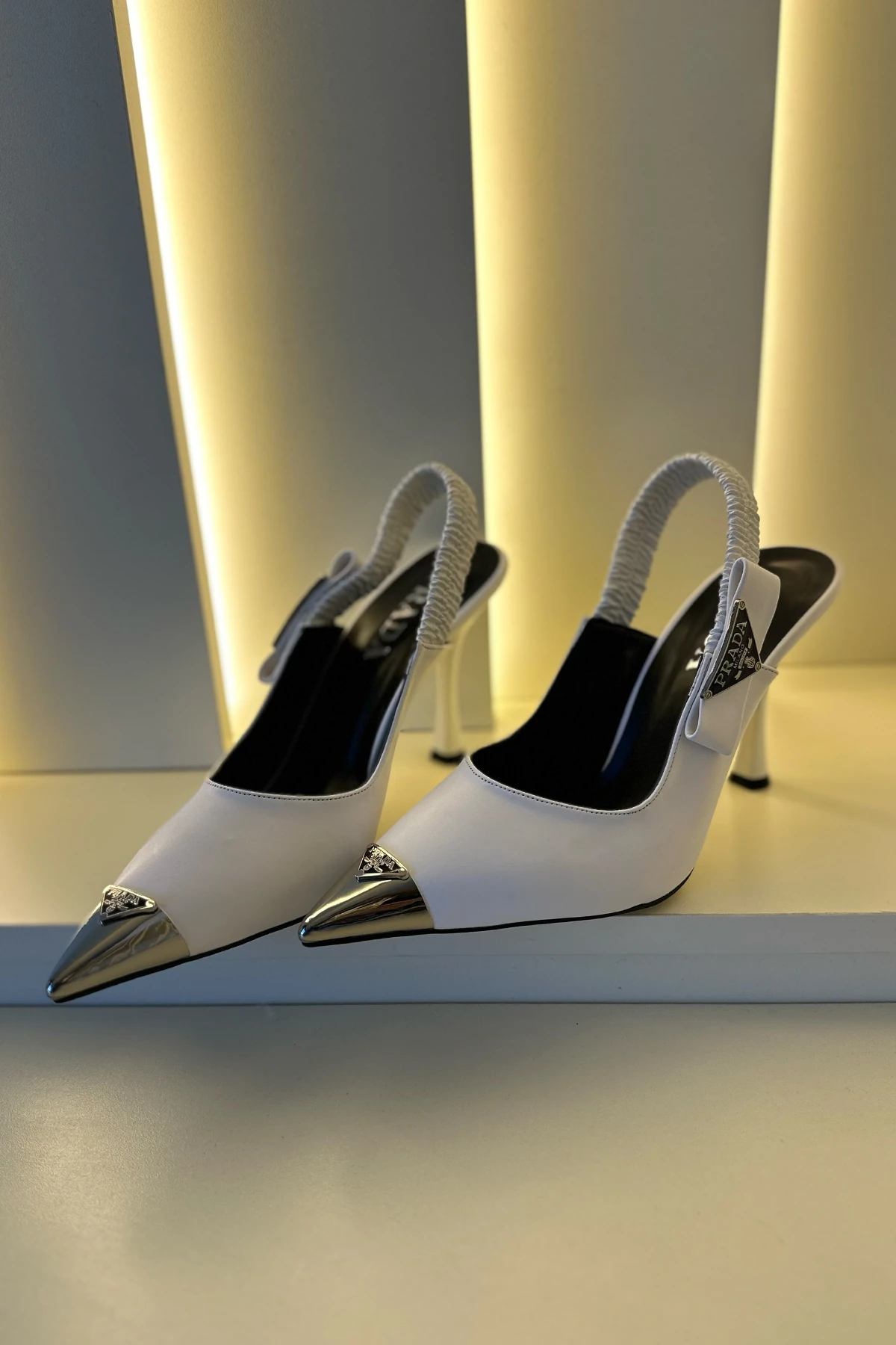 Prd - Topuklu Ayakkabı Beyaz Silver Detay