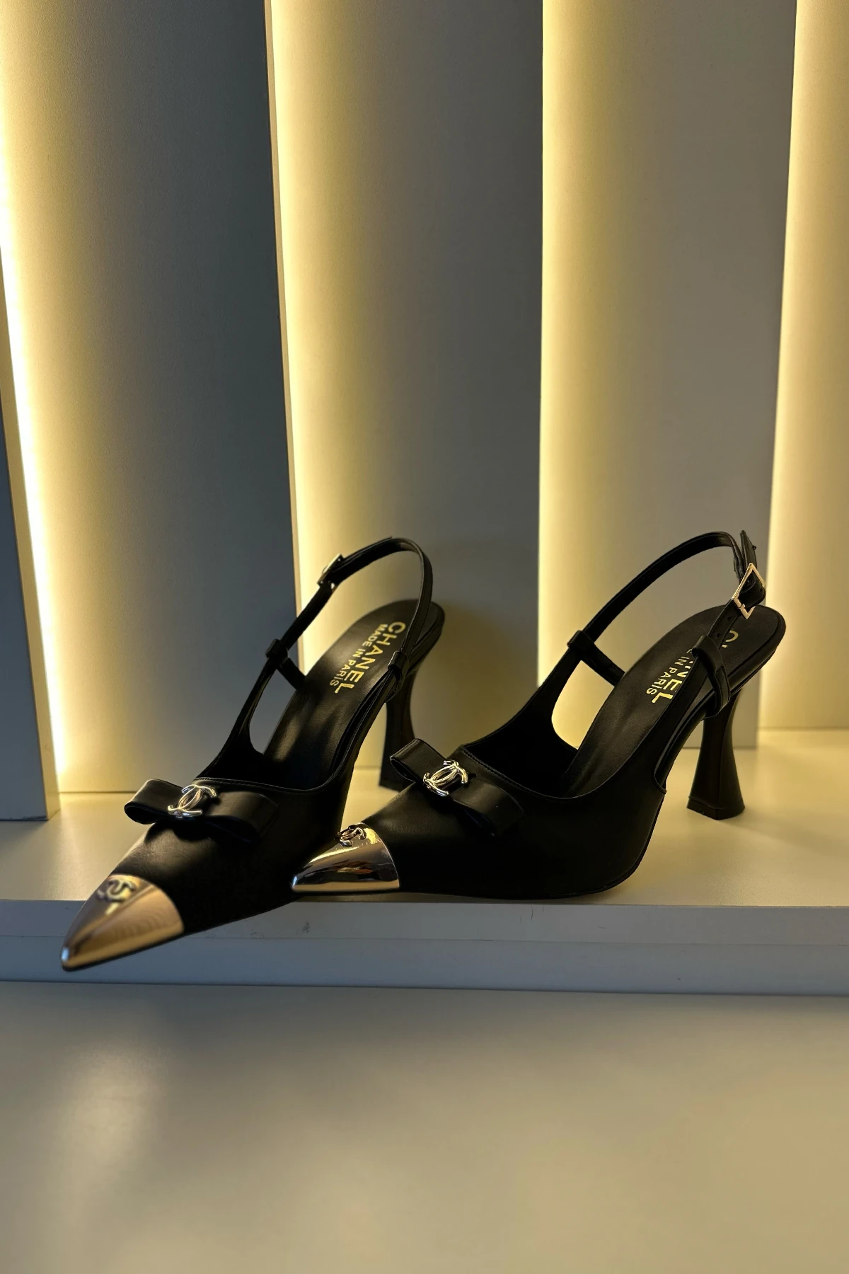 Chnl - Topuklu Ayakkabı Siyah Papyon Detay