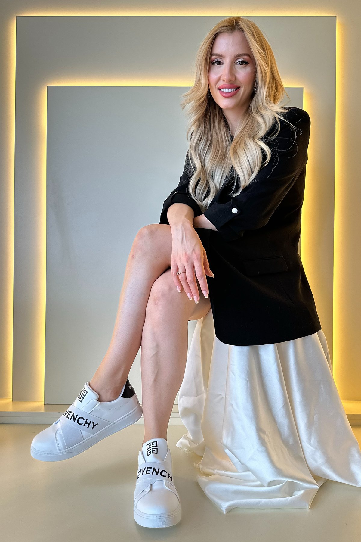Gvnchy - Sneakers Siyah Beyaz Detay